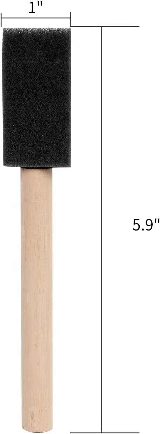Mister Rui 24 Pack 1 Inch Foam Paint Brushes for Painting and Cleaning
