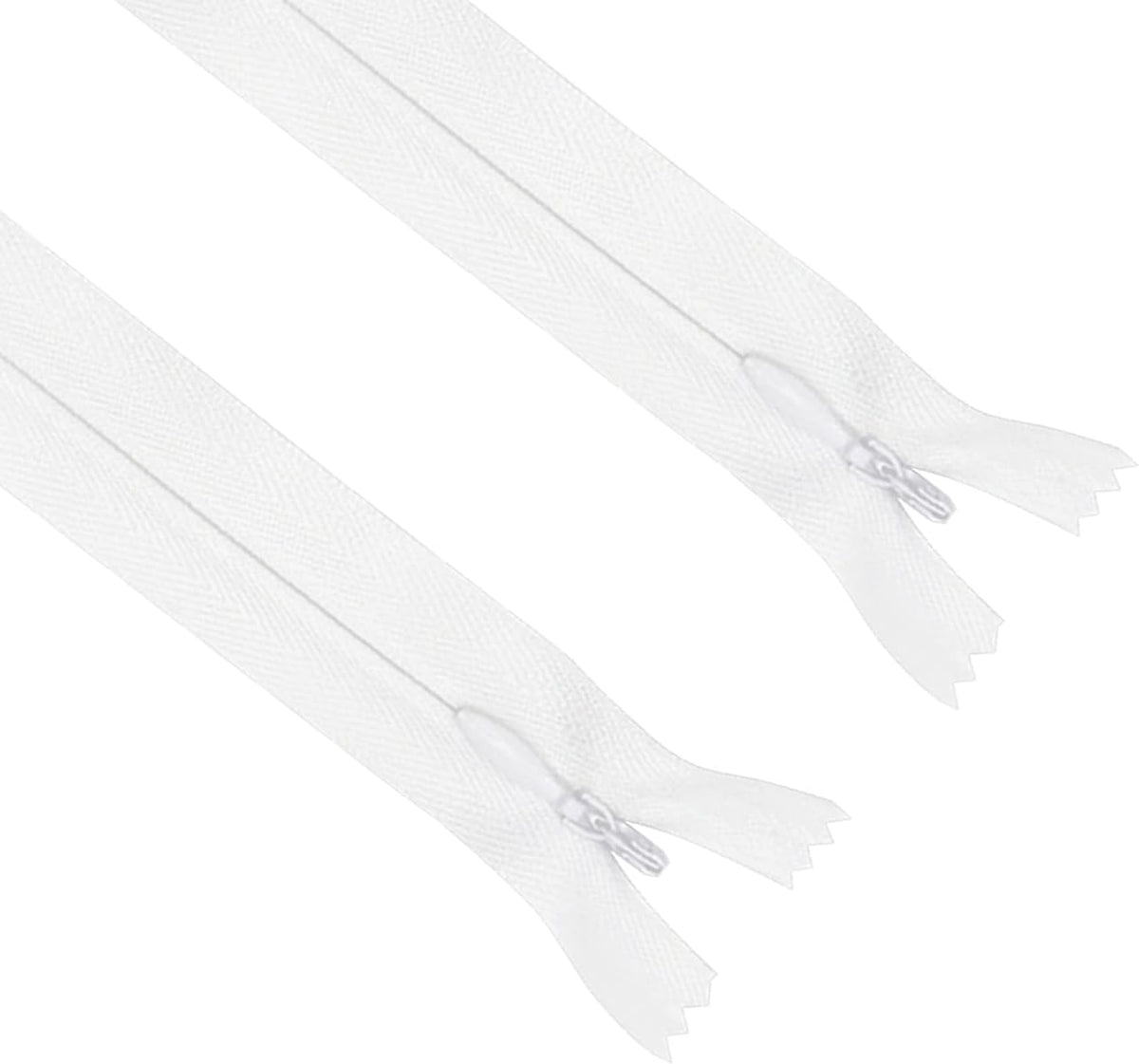 ANPURZII 2PCS #3 18 Inch White Invisible Zippers for Sewing Skirts, Nylon Coil Bulk Zippers for Pocket, Pillow(White 18" 2PCS)