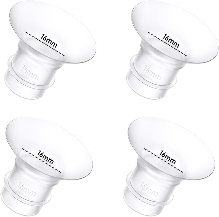 4Pcs Breast Pump Flange Insert 16mm Compatible with Momcozy/Spectra/Medela/eufy/Elvie/Lansinoh/Paruu P10 Breast Pump, Fit for Momcozy M5/M9/M6/V2 Pro/V2 pro/S12 Pro/eufy E10 S1 S1 Pro, 24mm Flange