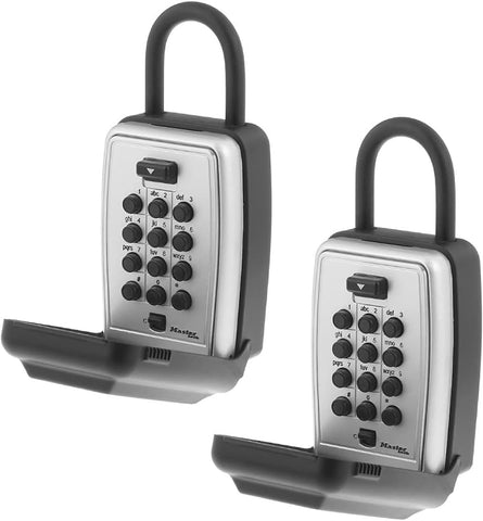 Master Lock Push Button Key Lock Box, Indoor Outdoor 5 Keys 2-Pack 5422EC2