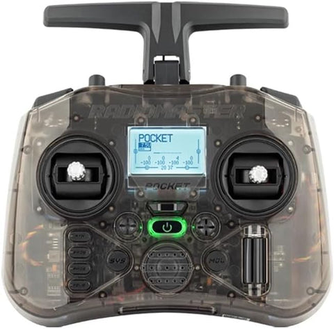 Radiomaster Pocket ELRS Hall Gimbal Transmitter Remote Control Portable Lightweight Built in LED Light Foldable Antenna（Black Mode 2）
