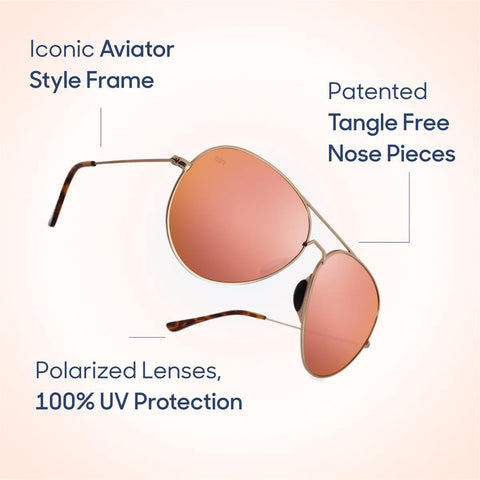 Shady Rays Aviator Tangle Free - Polarized Womens Sunglasses