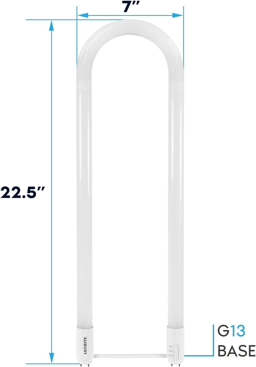 LUXRITE U Bend LED Tube Light, T8 T12, 17.5W (32W Equivalent), 3CCT, 4 Pack