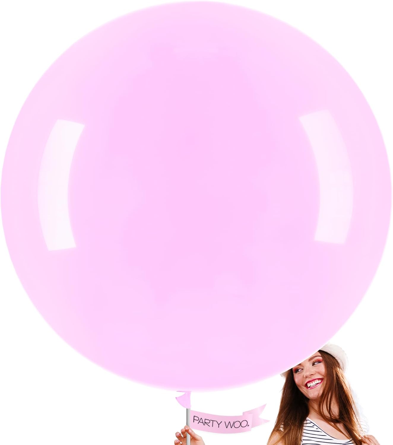 PartyWoo Pink Balloons 4 pcs 36 Inch Extra Large Big Jumbo Giant Lilac Pastel Pink Purple Latex Helium Balloons for Graduation Baby Shower Wedding Butterfly Birthday Party Decorations Pink-Q04