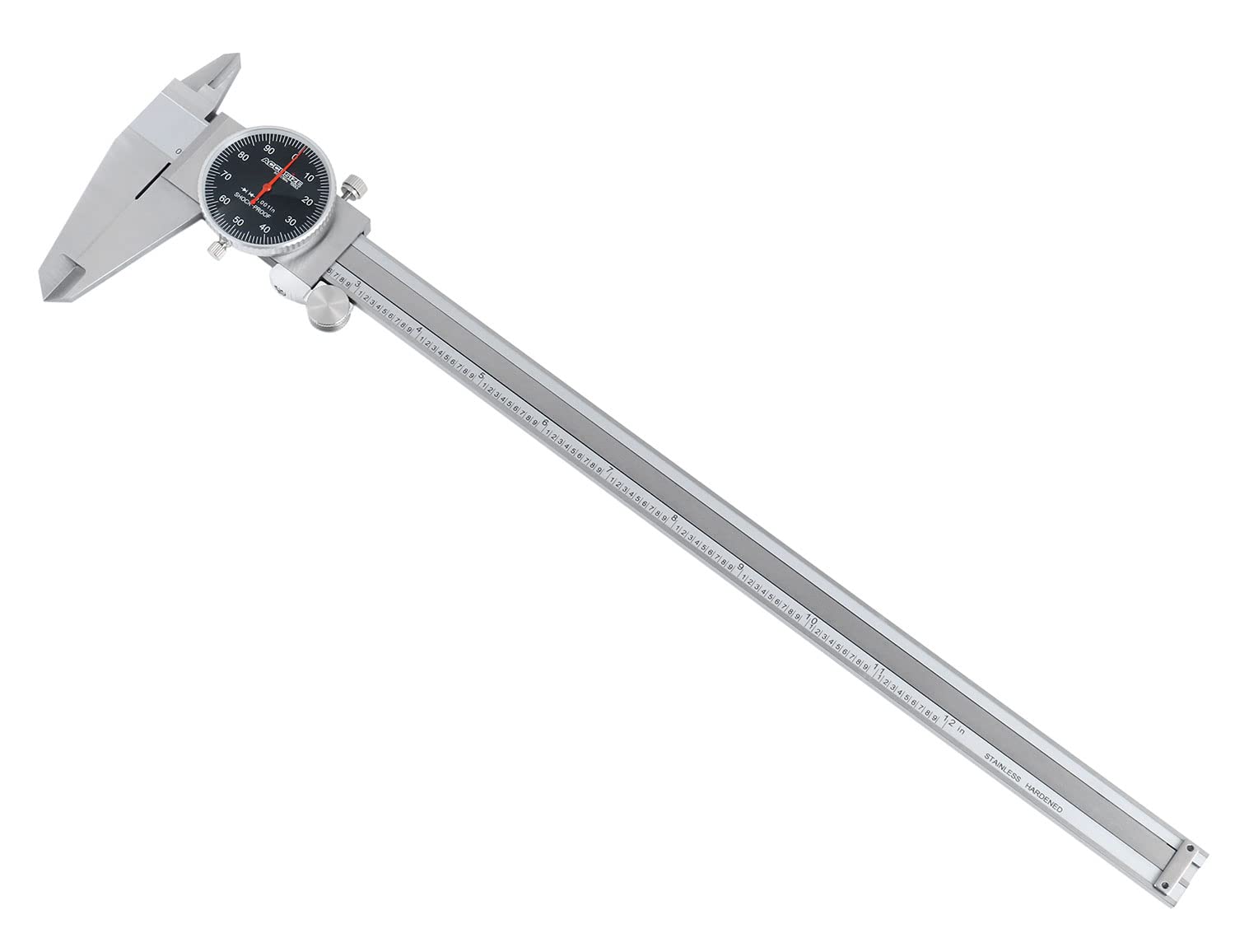 Accusize Black Face Red Needle Dial Caliper 0-12 in, P920-B212