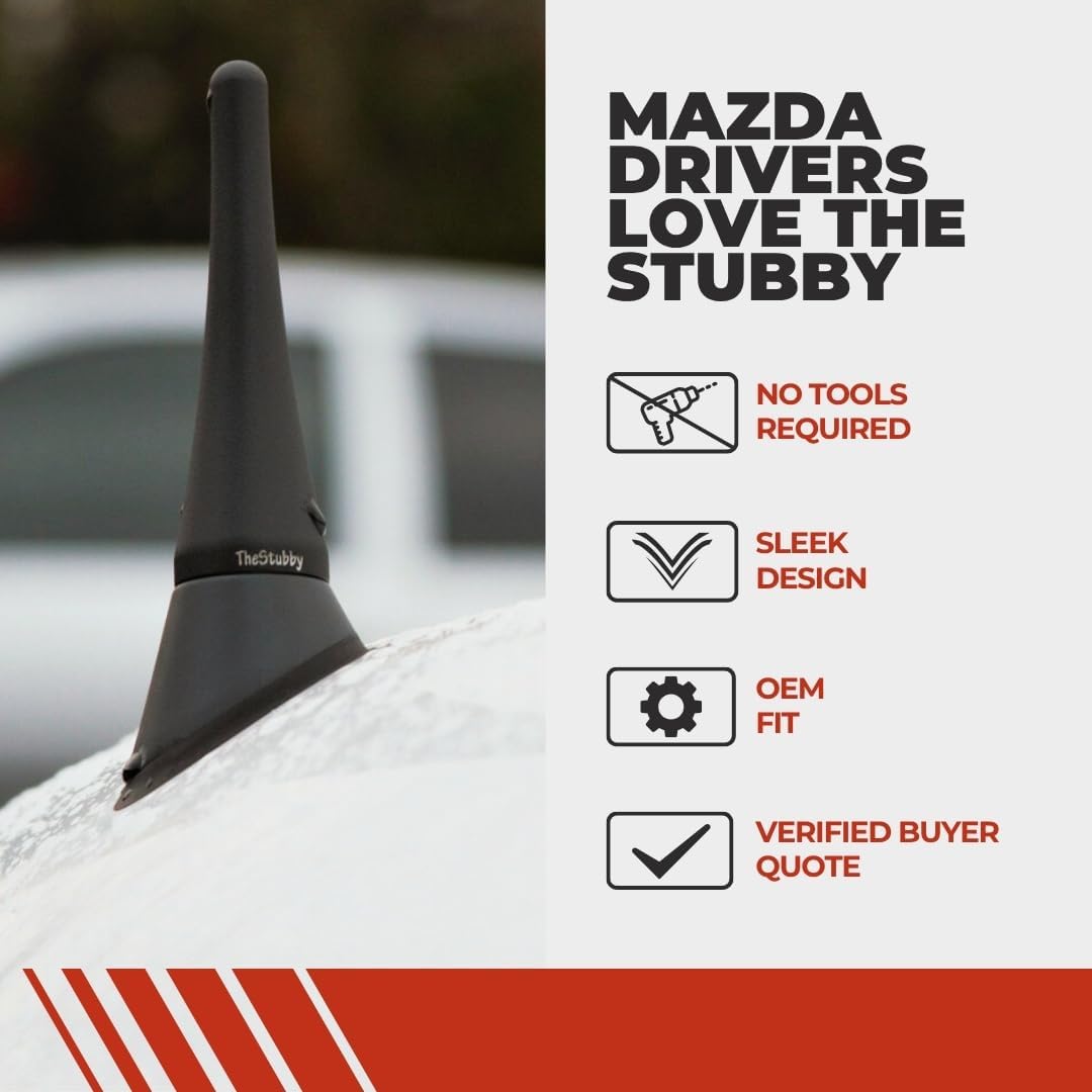 CravenSpeed Stubby Antenna Compatible with Mazda 3 2004-2018 | 4 inches | Short Antenna Replacement | Made in the USA