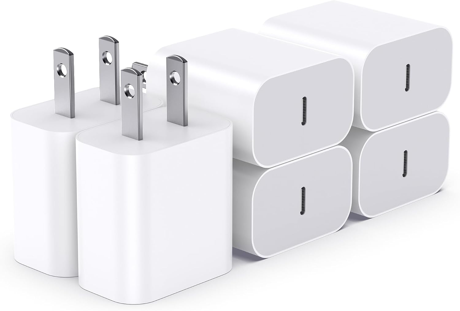 USBC Charger Block for iPhone 17 Charging Plug,MFI Certified Fast USB C Wall Cube 6Pack Power Adapter for iPhone 17/Air/16/16E Pro/Plus/Pro Max/15/14/13/12/11,for iPad Air/Mini USB-C Charge Brick Box