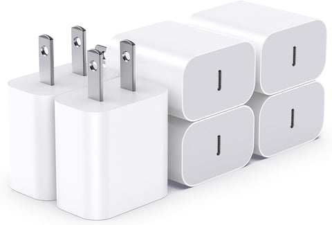USBC Charger Block for iPhone 17 Charging Plug,MFI Certified Fast USB C Wall Cube 6Pack Power Adapter for iPhone 17/Air/16/16E Pro/Plus/Pro Max/15/14/13/12/11,for iPad Air/Mini USB-C Charge Brick Box