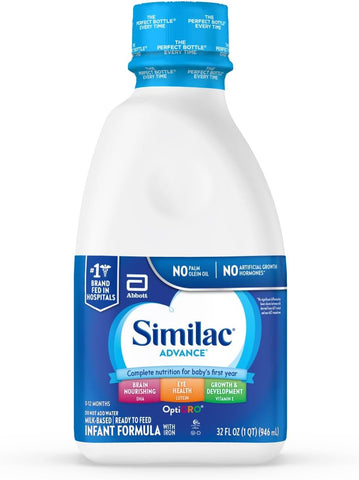Similac Advance Infant Formula With Iron, Ready-to-Feed Baby Formula, 32-fl-oz Bottle