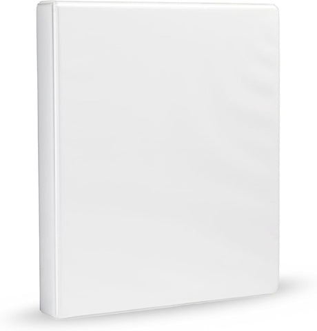 Amazon Basics 3-Ring Binder, 1-Inch, Customizable, with Pockets for Organization, White, 1-Pack
