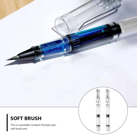 NUOBESTY 15 Pcs Refillable Fountain Brush Pen Type New Writing Water Brush Pen Set Refillable Calligraphy Pens for Beginners Piston Filling Fountain Pen