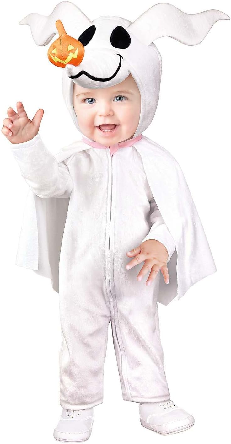 Spirit Halloween The Nightmare Before Christmas Baby Zero Light-Up Hooded Jumpsuit Costume, Officially Licensed