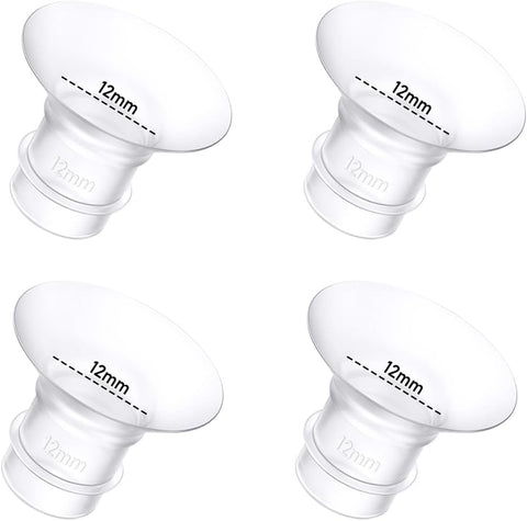 4Pcs Breast Pump Flange Insert 12mm Compatible with Momcozy/Spectra/Medela/eufy/Elvie/Lansinoh/Paruu P10 Breast Pump, Fit for Momcozy M5/M9/M6/V2 Pro/V2 pro/S12 Pro/eufy E10 S1 S1 Pro, 24mm Flange