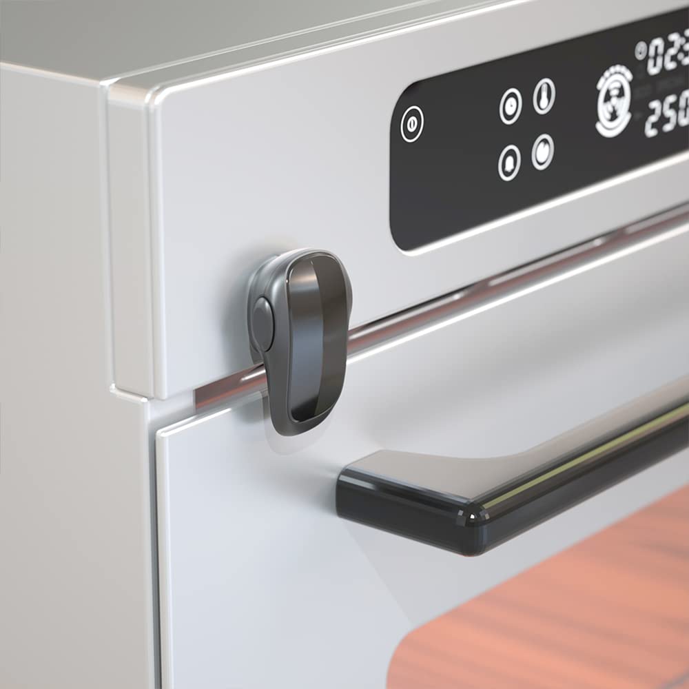 Mom's Choice Gold Awards Winner - SAFELON 1 Pcs Baby Safety Oven Door Lock, Double Button Oven Lock for Kitchen Safety (Black)