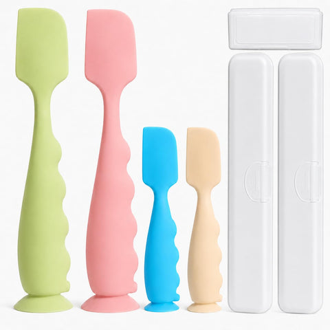 4 Pack Diaper Cream Spatula with 3 Case,Baby Butt Spatula Cream Applicator