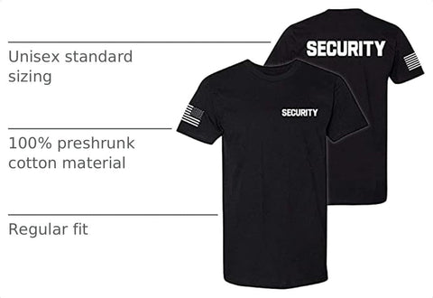 Promotion & Beyond Security | Event Safety Guard Staff One/Two-Sided American USA Flag On Arm Big Sizes Polo Unisex T-Shirt