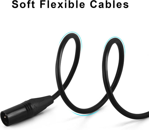 XLR Cables for Microphone 15 Ft 6 Pack, XLR Male to Female Patch Cord