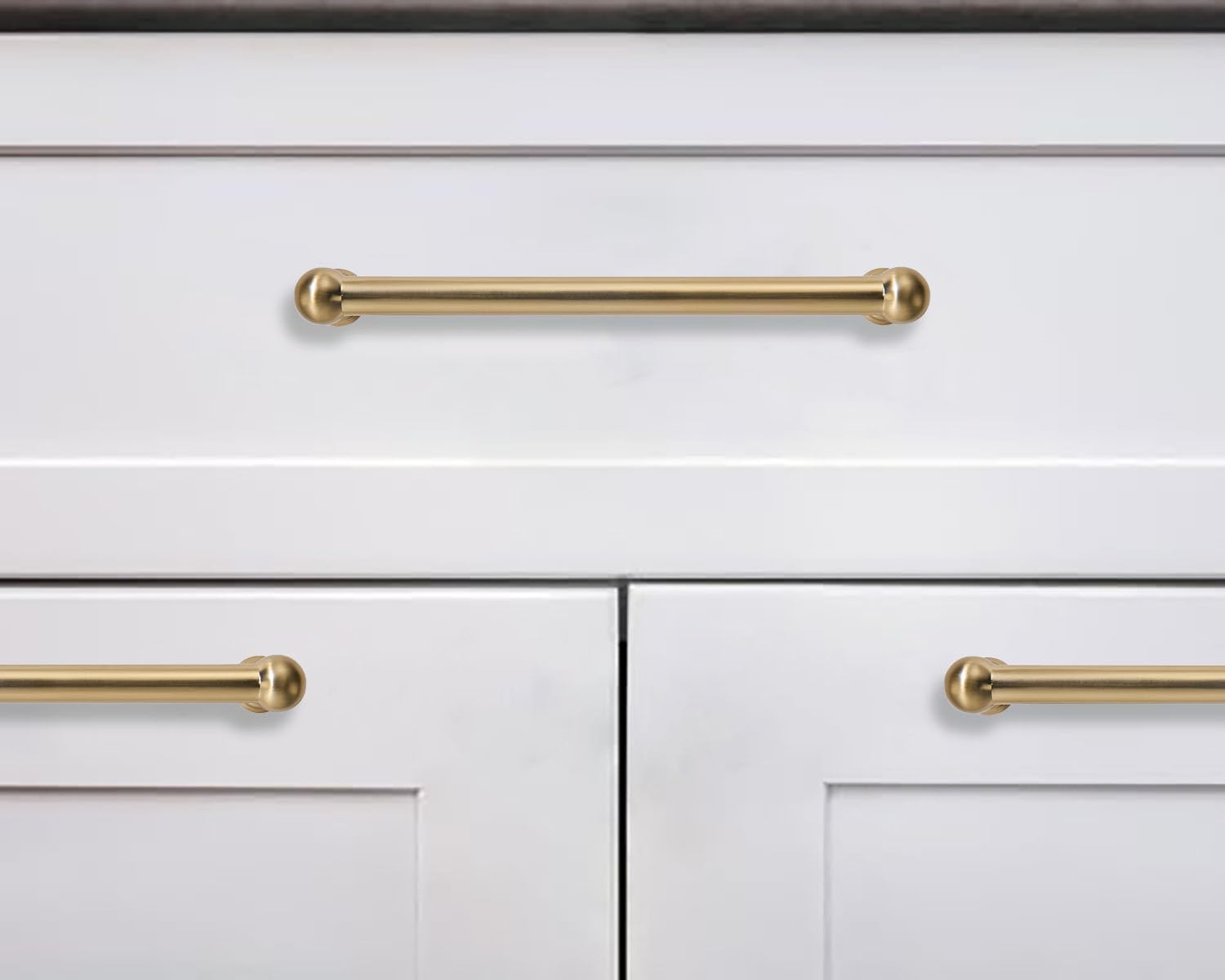 khtumeware 10 Pack 5 Inch Hole Center Champagne Bronze Cabinet Pulls Heavy Duty Solid Satin Brass Cabinet Handles for cabinets Dressers Kitchens Handles Bathroom cabinets