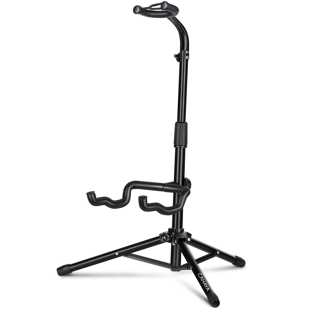 CAHAYA Guitar Stand Floor - Folding Universal Guitar Holder for Acoustic Electric Guitars Bass Guitar (Black)