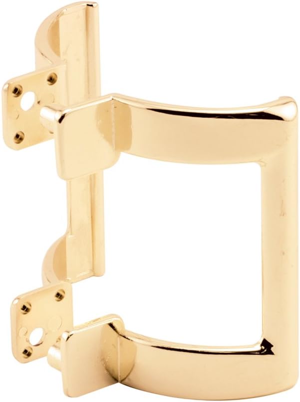 Prime-Line M 6159 Diecast Shower Door Handle Set for Shower Doors or Tub Enclosure, 2” Hole Center, Brass (Single Pack)