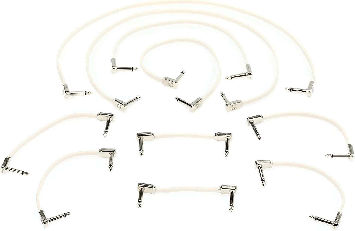Ernie Ball Flat Ribbon Patch Cable Pedalboard Multi-Pack, Black (P06224)