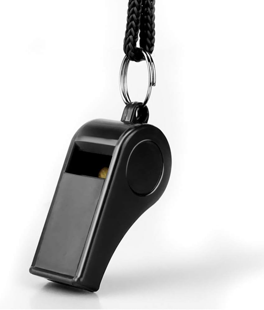 Whistle, 2 Packs Plastic Sports Whistles with Lanyard, Loud Crisp Sound Whistle Ideal for Coaches, Referees, and Officials