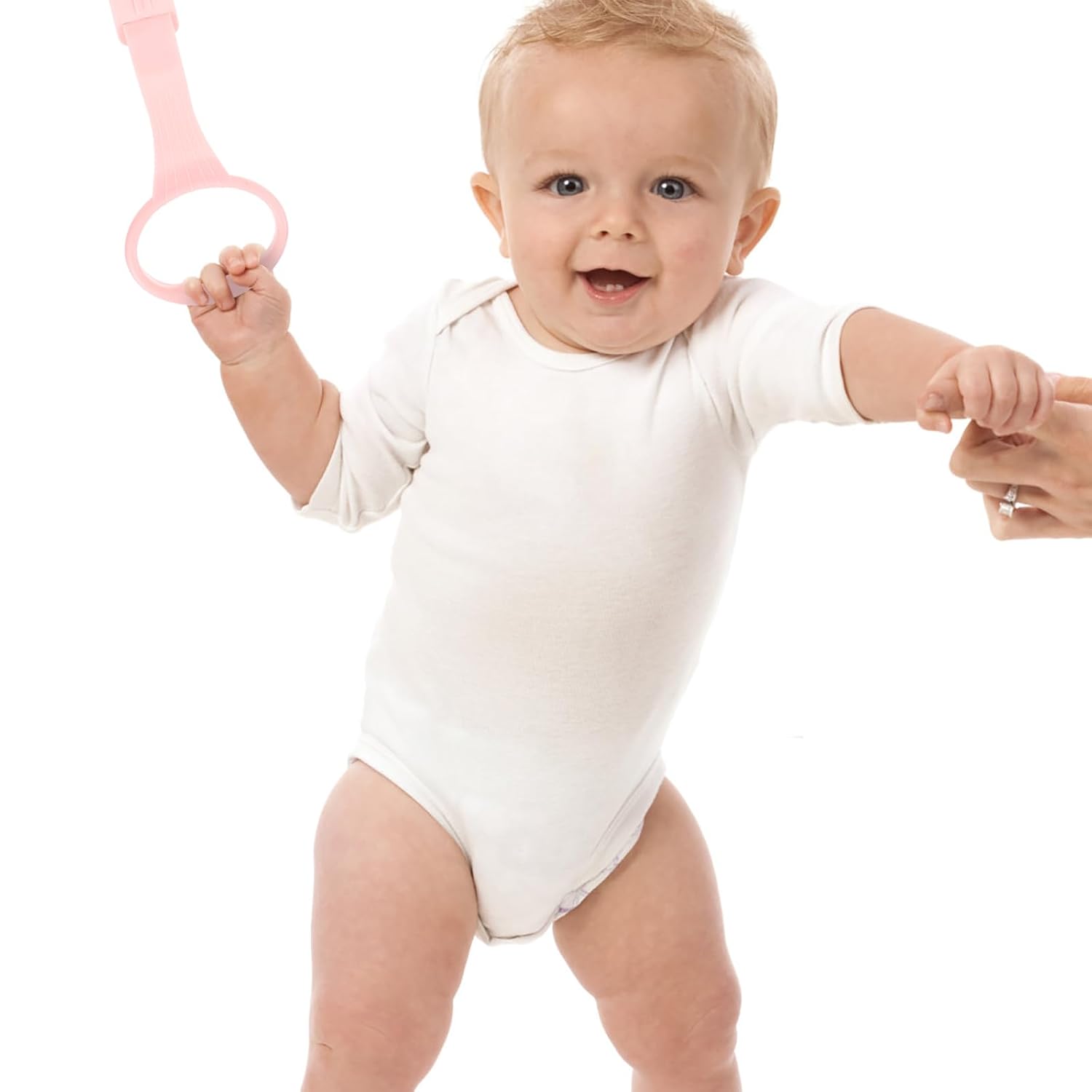 4Pcs Baby Playpen Pull up Rings, Pull up Rings for Play Pen, Playpen Accessories for Help Stand Up Walking Training Tool Newborn (Pink)