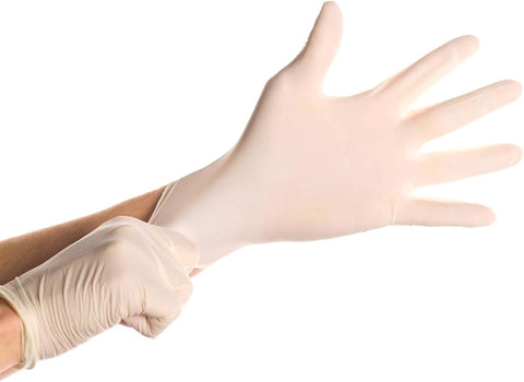 Safeguard unisex adult Latex Gloves, Box, Medium ,100 Count (Pack of 1)