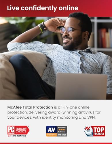 McAfee Total Protection 2024 | 3 Device | Cybersecurity Software Includes Antivirus, Secure VPN, Password Manager, Dark Web Monitoring