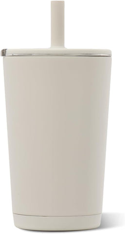 HydroJug Everyday Tumbler 14 oz, Ceramic-Lined Straw Cup, Linen