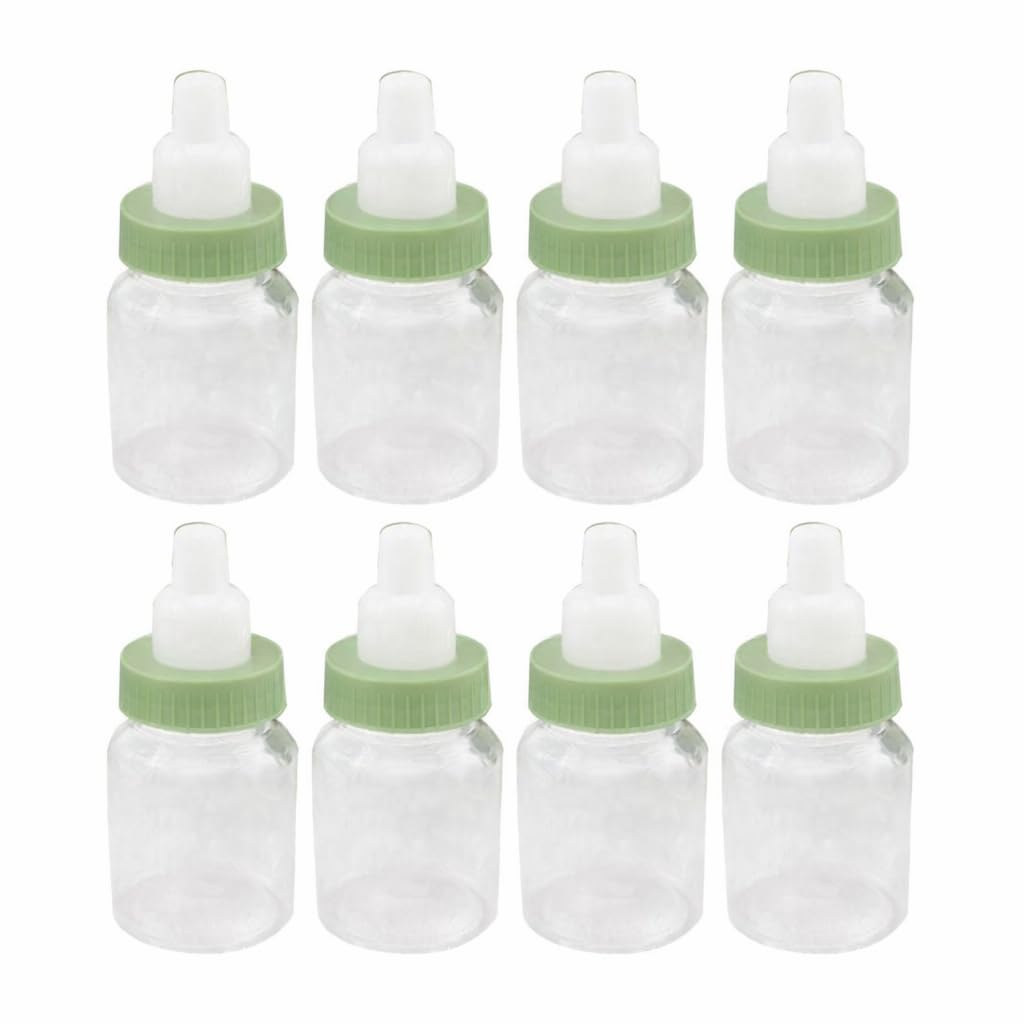 Baby Shower Favor - 36 Pack Mini Milk Bottle Party Favor Gift Bag Boxes 1.5" x 3.5" - Baby Shower Candy Jar (Sage Green)