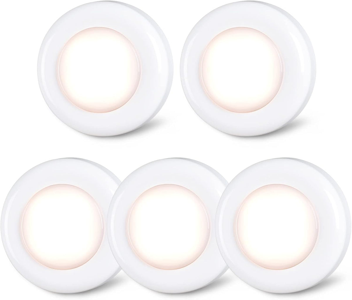 STAR-SPANGLED 2.8” LED Puck Lights Under Cabinet AAA Battery, 5 Pack Warm