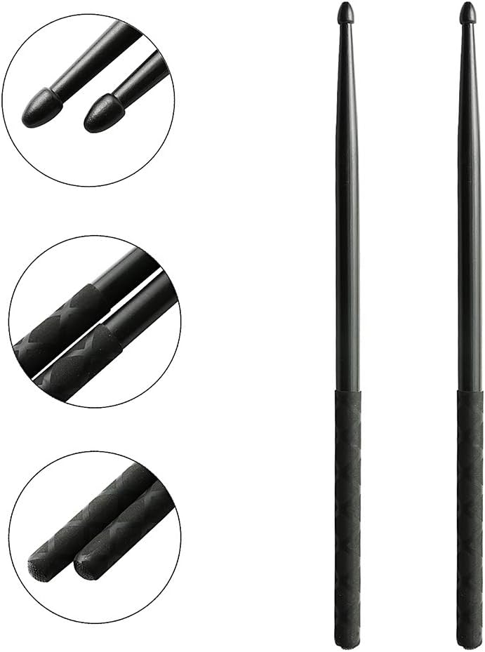 Nylon Drum Sticks for Drum Set 5A Drumsticks Plastic with ANTI-SLIP Handles