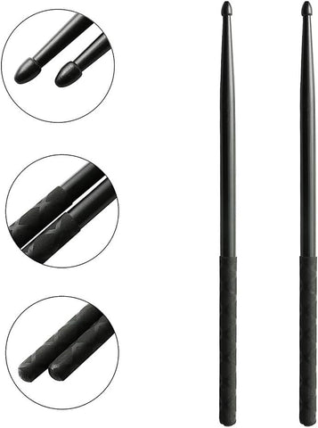 Nylon Drum Sticks for Drum Set 5A Drumsticks Plastic with ANTI-SLIP Handles