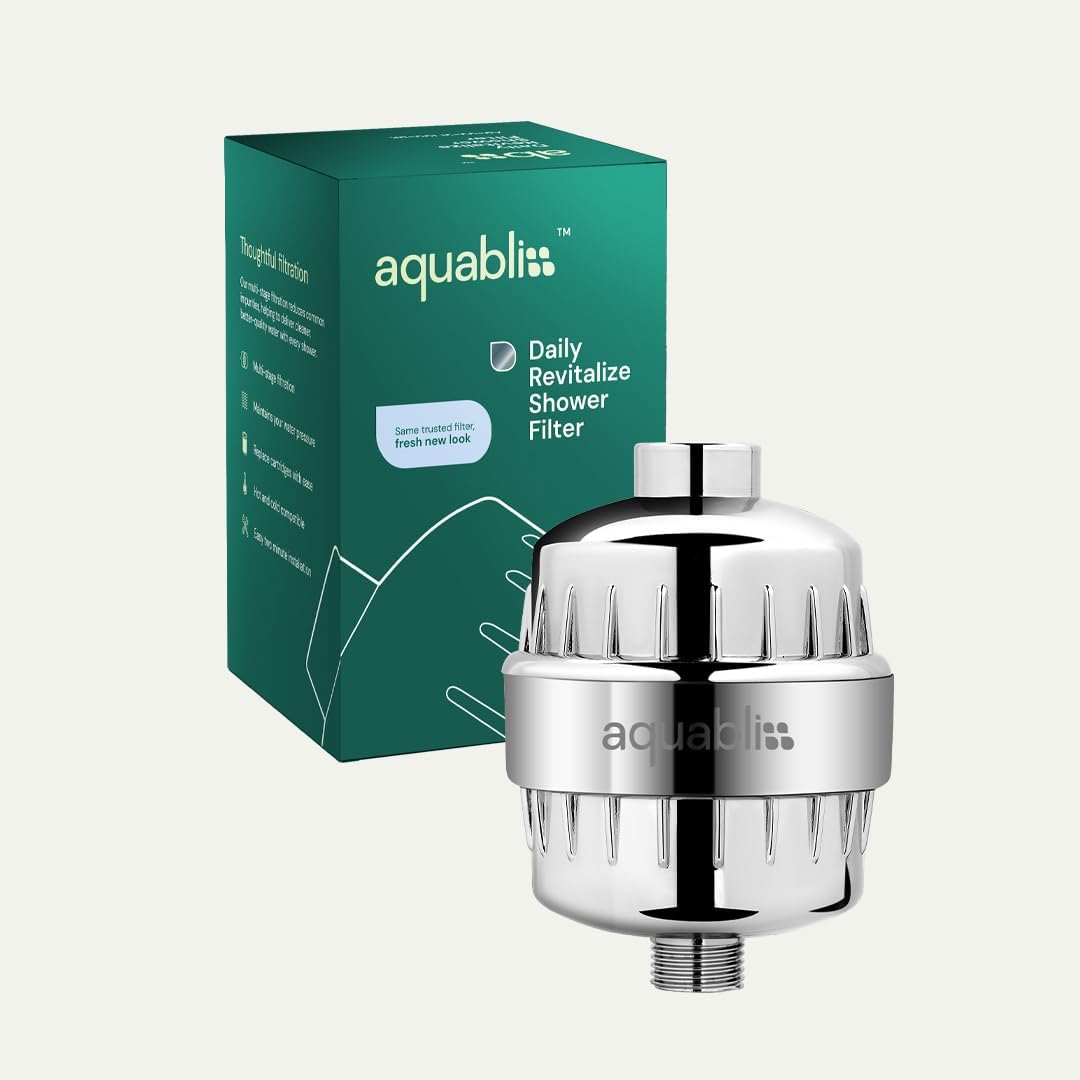 Aquabliss High Output Revitalizing Shower Filter - Reduces Dry Itchy Skin, Dandruff, Eczema, and Dramatically Improves The Condition of Your Skin, Hair and Nails - Chrome (SF100)