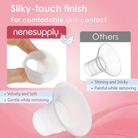 Nenesupply 21mm Flange Inserts for Handsfree Wearable Collection Cups. Work with 24mm breastshields/Flanges.Reduce Flange Size to 21mm. Compatible with Spectra, Medela Elvie Momcozy Flanges
