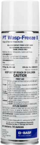 BASF PT Wasp-Freeze Insecticide for Wasp, Hornet, Yellowjacket & Spider Killer, Quick Knockdown Spray, Indoor or Outdoor Use, 14 oz, Case of 12