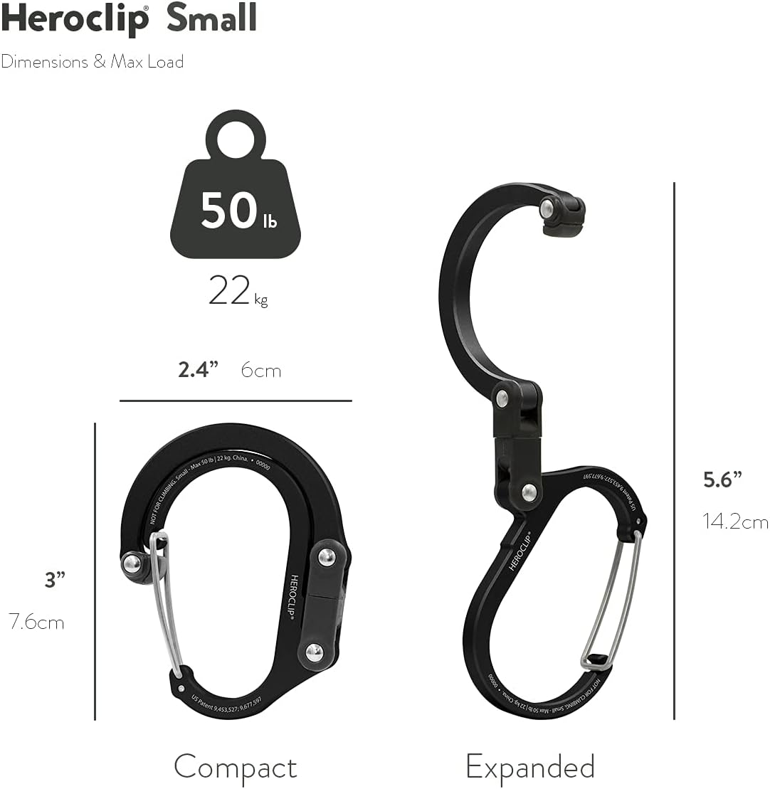 GEAR AID HEROCLIP Small Carabiner Gear Clip with 360° Swivel Hook