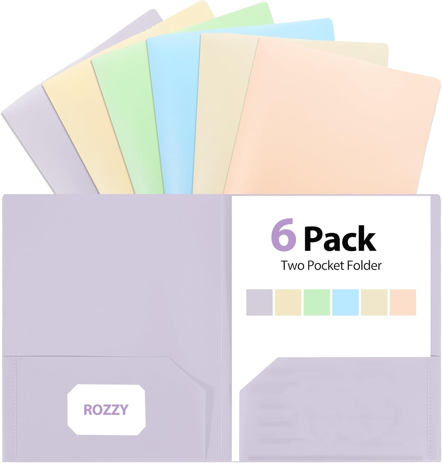Plastic Folders with Pockets, 2 Pocket, Letter Size