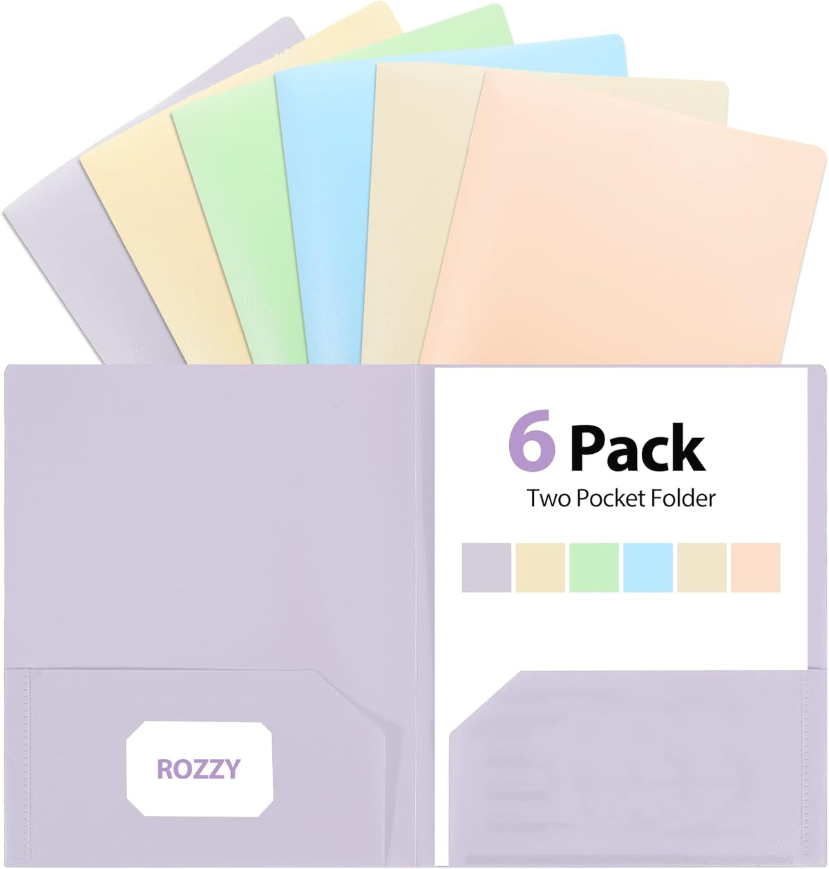 Plastic Folders with Pockets, 2 Pocket, Letter Size