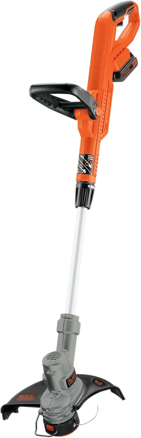 BLACK+DECKER 20V MAX String Trimmer and Edger 2 in 1, Cordless Weed Wacker with Auto Spool Feed, Battery and Charger Included, 12 Inch Steel Deck, Reduced Vibration (LST300)