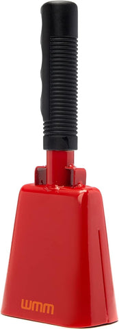 10 Inch Steel Cowbell with Handle Cheering Bell for Sports Events Large Solid School Bells & Chimes Percussion Musical Instruments Call Bell Alarm(Red)