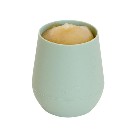 ezpz Tiny Cup (Sage) - 4 months+ - 100% Silicone Training Cup for Infants - Designed by a Pediatric Feeding Specialist - Baby-Led Weaning Essentials & Baby Gifts