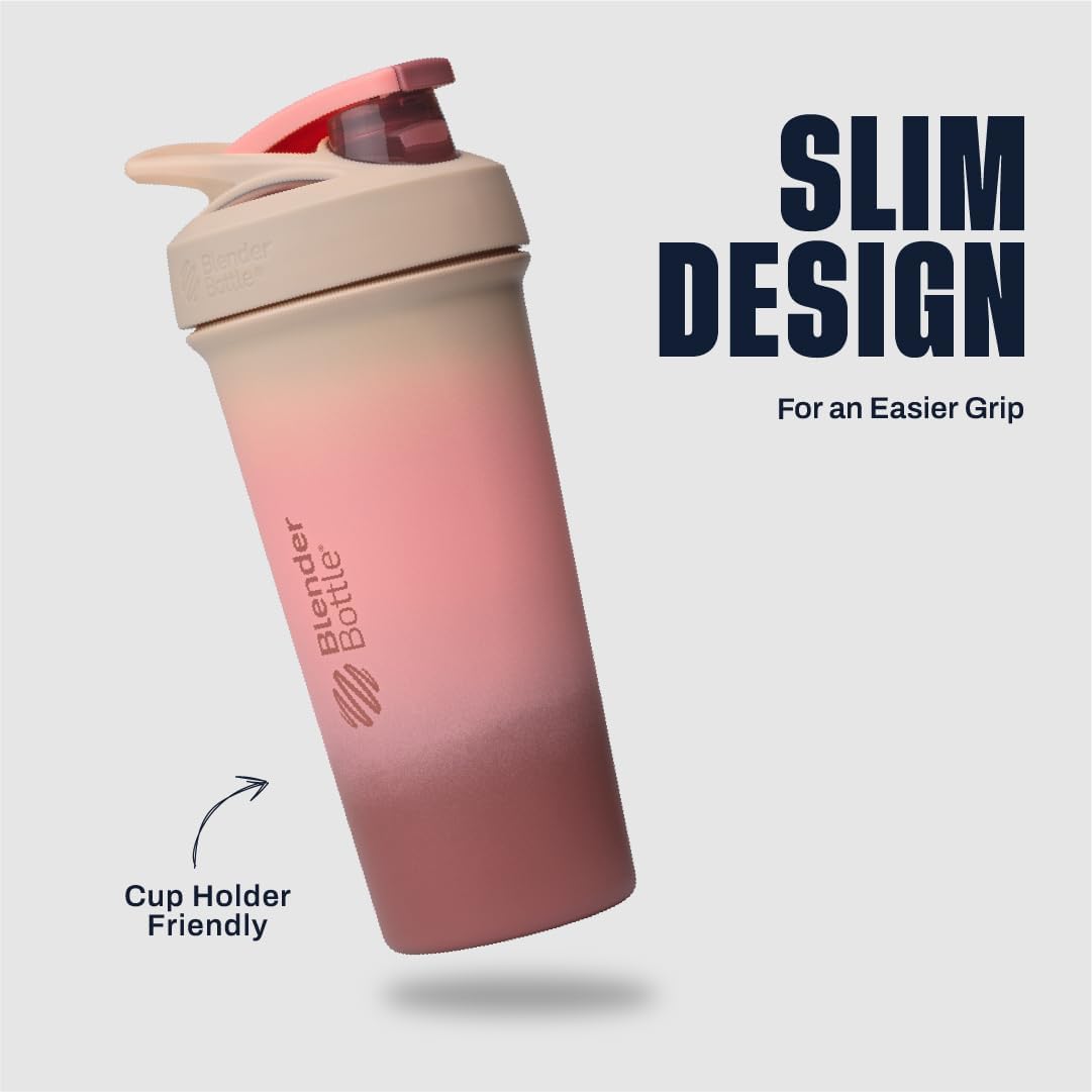 BlenderBottle Sport Sleek Stainless Steel Shaker Bottle 25 oz Pink