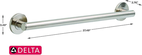 DELTA FAUCET 41824-SS Contemporary Grab Bar with Concealed Mounting, 24-Inch, Stainless