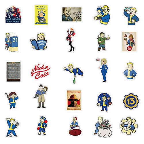 Fallout Stickers for Laptop and Water Bottle, Cool Game Vinyl Decal for Teens,Girl Phone,Bike,Skateboard,Travel Case,Computer (Fallout)