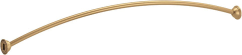 Moen Bronzed Gold Curved Adjustable Length Fixed Mount Single Shower Curtain Rod for Bathroom, CSR2160BZG