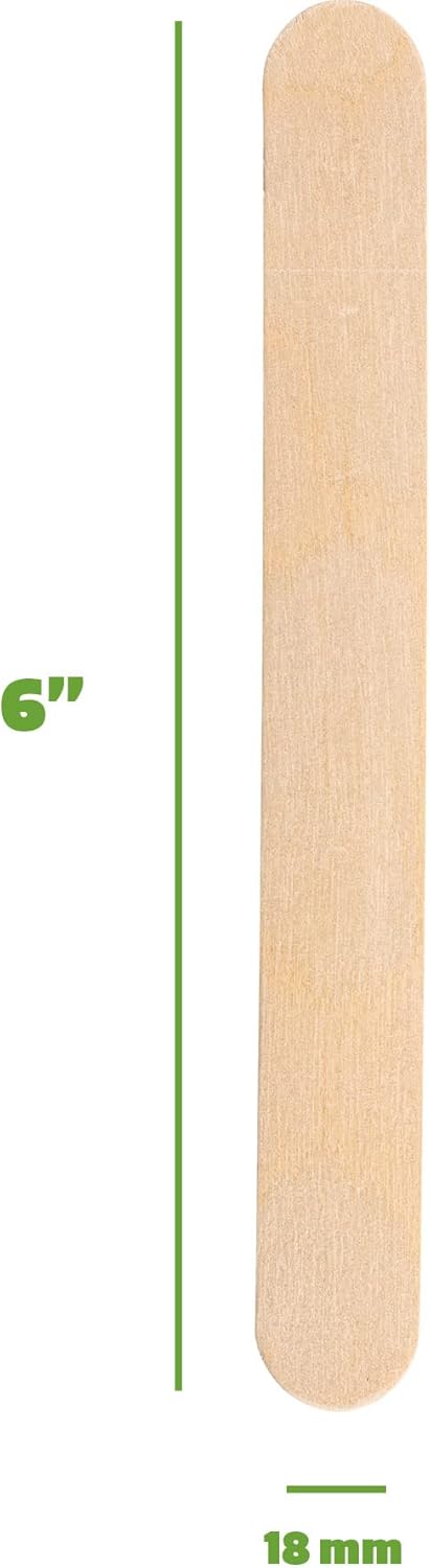 GUSTO Jumbo 6 Inch Wooden Craft Popsicle Sticks [100 Count]