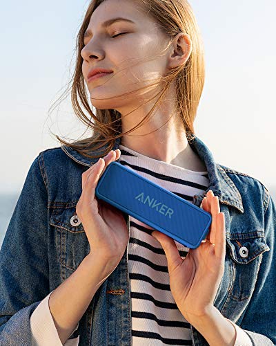 Anker AK-A3105034 Blue Portable Bluetooth Speaker, 12W, 24H Battery Life, Unbelievable Sound, Bass Up Technology, Weatherproof, 2470mAh Battery, 3.5mm AUX-IN, 80db Sensitivity