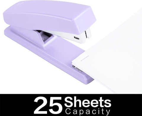 Deli Stapler, Desktop Staplers with 640 Staples, 25 Sheet Capacity, Purple